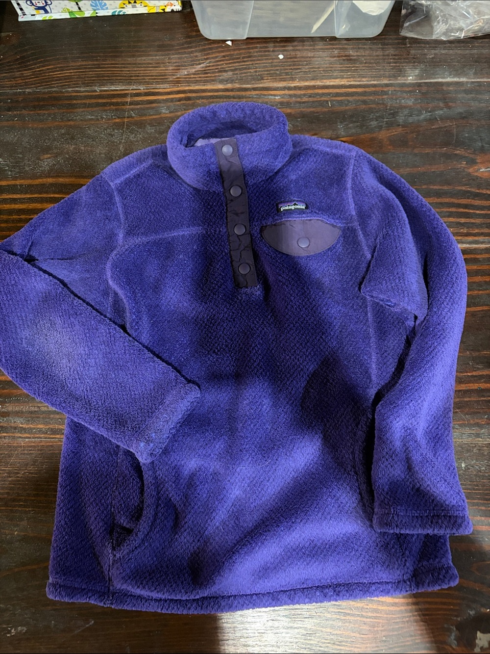 Girls Patagonia Purple Snap-T Fleece Pullover - Sz Medium